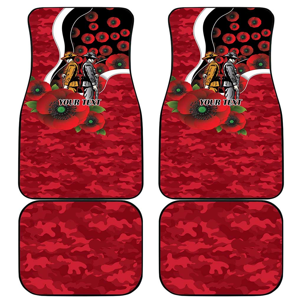 Essendon Bombers ANZAC Personalised Car Mats Lest We Forget Poppy Camo
