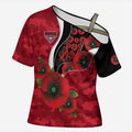 Essendon Bombers ANZAC Personalised Cross Shoulder Shirt Lest We Forget Poppy Camo