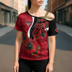 Essendon Bombers ANZAC Personalised Cross Shoulder Shirt Lest We Forget Poppy Camo