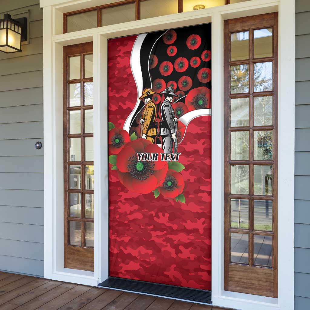 Essendon Bombers ANZAC Personalised Door Cover Lest We Forget Poppy Camo