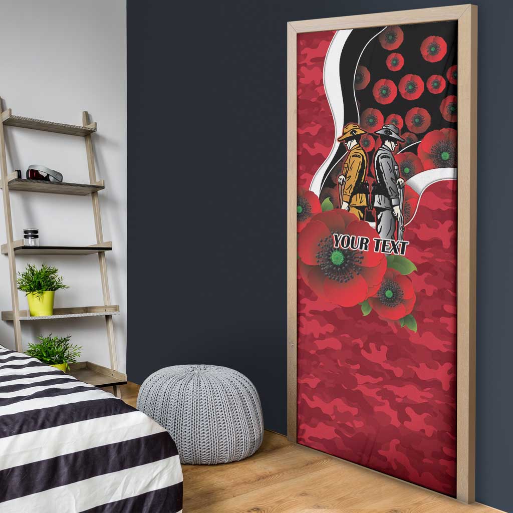 Essendon Bombers ANZAC Personalised Door Cover Lest We Forget Poppy Camo