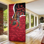 Essendon Bombers ANZAC Personalised Door Cover Lest We Forget Poppy Camo