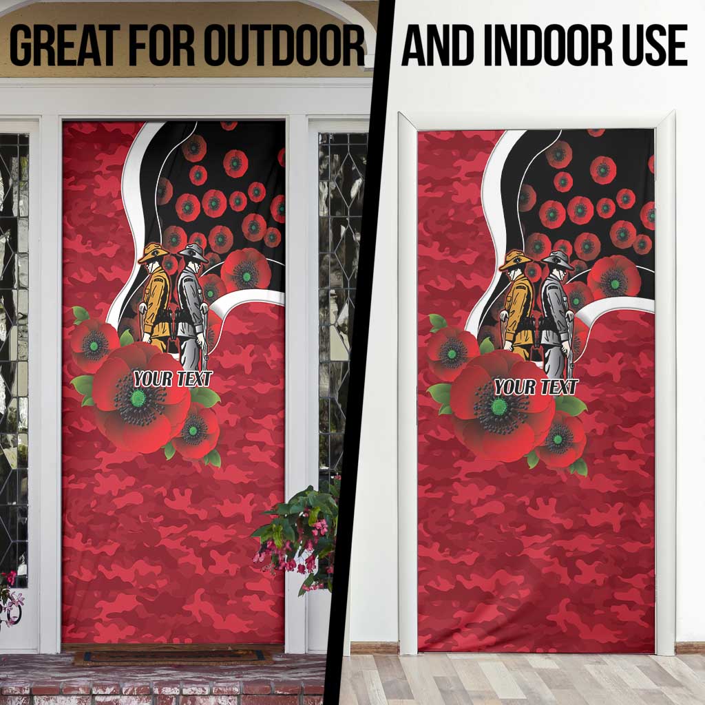 Essendon Bombers ANZAC Personalised Door Cover Lest We Forget Poppy Camo