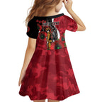 Essendon Bombers ANZAC Personalised Family Matching Off Shoulder Maxi Dress and Hawaiian Shirt Lest We Forget Poppy Camo