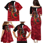 Essendon Bombers ANZAC Personalised Family Matching Puletasi and Hawaiian Shirt Lest We Forget Poppy Camo