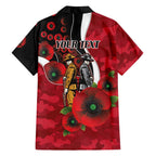 Essendon Bombers ANZAC Personalised Family Matching Summer Maxi Dress and Hawaiian Shirt Lest We Forget Poppy Camo