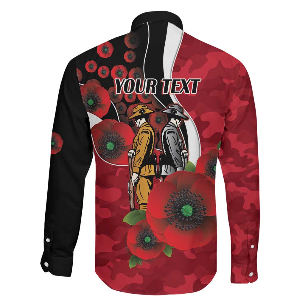 Essendon Bombers ANZAC Personalised Family Matching Tank Maxi Dress and Hawaiian Shirt Lest We Forget Poppy Camo