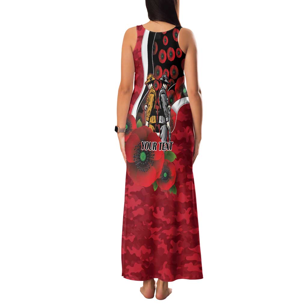 Essendon Bombers ANZAC Personalised Family Matching Tank Maxi Dress and Hawaiian Shirt Lest We Forget Poppy Camo