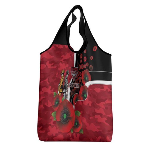 Essendon Bombers ANZAC Personalised Grocery Bag Lest We Forget Poppy Camo