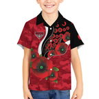 Essendon Bombers ANZAC Personalised Hawaiian Shirt Lest We Forget Poppy Camo