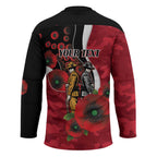 Essendon Bombers ANZAC Personalised Hockey Jersey Lest We Forget Poppy Camo