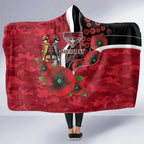 Essendon Bombers ANZAC Personalised Hooded Blanket Lest We Forget Poppy Camo