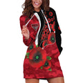 Essendon Bombers ANZAC Personalised Hoodie Dress Lest We Forget Poppy Camo