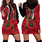 Essendon Bombers ANZAC Personalised Hoodie Dress Lest We Forget Poppy Camo