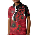 Essendon Bombers ANZAC Personalised Kid Polo Shirt Lest We Forget Poppy Camo