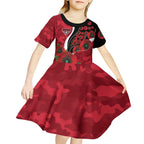 Essendon Bombers ANZAC Personalised Kid Short Sleeve Dress Lest We Forget Poppy Camo