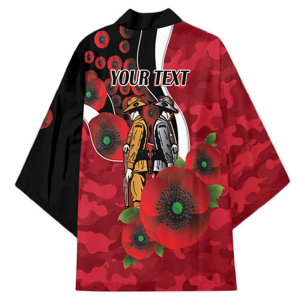 Essendon Bombers ANZAC Personalised Kimono Lest We Forget Poppy Camo