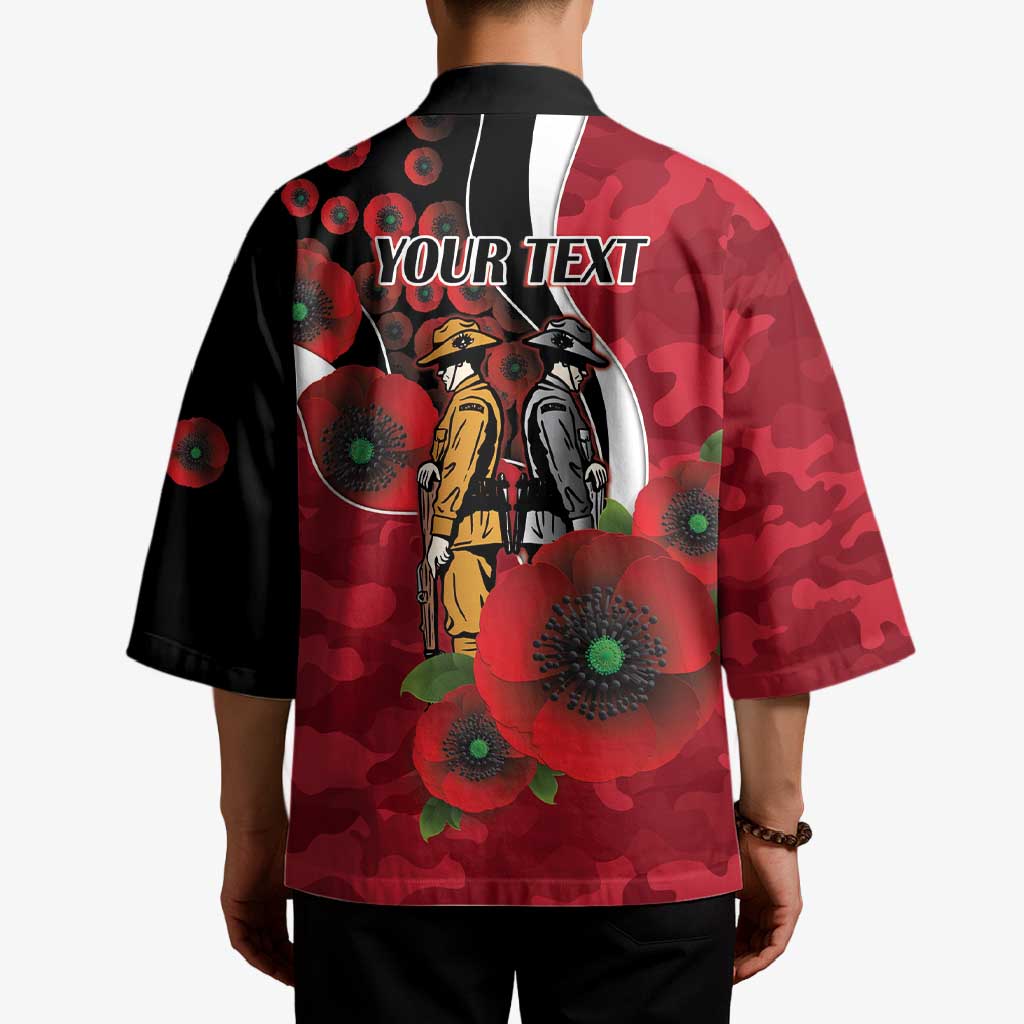 Essendon Bombers ANZAC Personalised Kimono Lest We Forget Poppy Camo