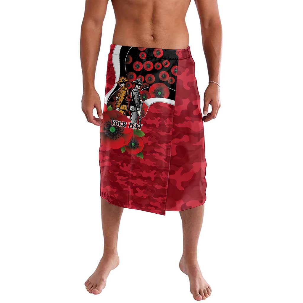 Essendon Bombers ANZAC Personalised Lavalava Lest We Forget Poppy Camo