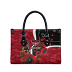 Essendon Bombers ANZAC Personalised Leather Bag Lest We Forget Poppy Camo