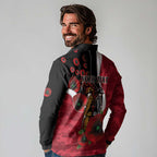 Essendon Bombers ANZAC Personalised Long Sleeve Polo Shirt Lest We Forget Poppy Camo
