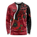 Essendon Bombers ANZAC Personalised Long Sleeve Shirt Lest We Forget Poppy Camo
