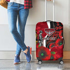 Essendon Bombers ANZAC Personalised Luggage Cover Lest We Forget Poppy Camo