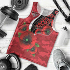Essendon Bombers ANZAC Personalised Men Tank Top Lest We Forget Poppy Camo