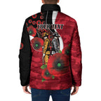 Essendon Bombers ANZAC Personalised Padded Jacket Lest We Forget Poppy Camo