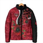 Essendon Bombers ANZAC Personalised Padded Jacket Lest We Forget Poppy Camo