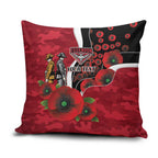 Essendon Bombers ANZAC Personalised Pillow Cover Lest We Forget Poppy Camo