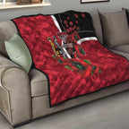 Essendon Bombers ANZAC Personalised Quilt Lest We Forget Poppy Camo