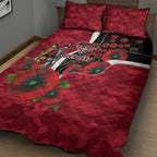 Essendon Bombers ANZAC Personalised Quilt Bed Set Lest We Forget Poppy Camo