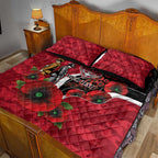 Essendon Bombers ANZAC Personalised Quilt Bed Set Lest We Forget Poppy Camo