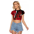 Essendon Bombers ANZAC Personalised Raglan Cropped T Shirt Lest We Forget Poppy Camo
