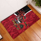 Essendon Bombers ANZAC Personalised Rubber Doormat Lest We Forget Poppy Camo