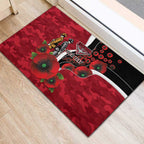 Essendon Bombers ANZAC Personalised Rubber Doormat Lest We Forget Poppy Camo