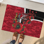 Essendon Bombers ANZAC Personalised Rubber Doormat Lest We Forget Poppy Camo