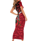 Essendon Bombers ANZAC Personalised Short Sleeve Bodycon Dress Lest We Forget Poppy Camo