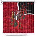 Essendon Bombers ANZAC Personalised Shower Curtain Lest We Forget Poppy Camo
