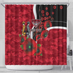 Essendon Bombers ANZAC Personalised Shower Curtain Lest We Forget Poppy Camo