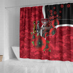 Essendon Bombers ANZAC Personalised Shower Curtain Lest We Forget Poppy Camo