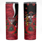 Essendon Bombers ANZAC Personalised Skinny Tumbler Lest We Forget Poppy Camo