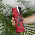Essendon Bombers ANZAC Personalised Skinny Tumbler Lest We Forget Poppy Camo