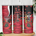 Essendon Bombers ANZAC Personalised Skinny Tumbler Lest We Forget Poppy Camo