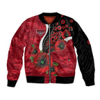 Essendon Bombers ANZAC Personalised Sleeve Zip Bomber Jacket Lest We Forget Poppy Camo