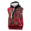 Essendon Bombers ANZAC Personalised Sleeveless Hoodie Lest We Forget Poppy Camo