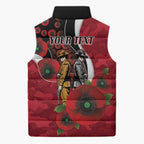Essendon Bombers ANZAC Personalised Sleeveless Puffer Jacket Lest We Forget Poppy Camo