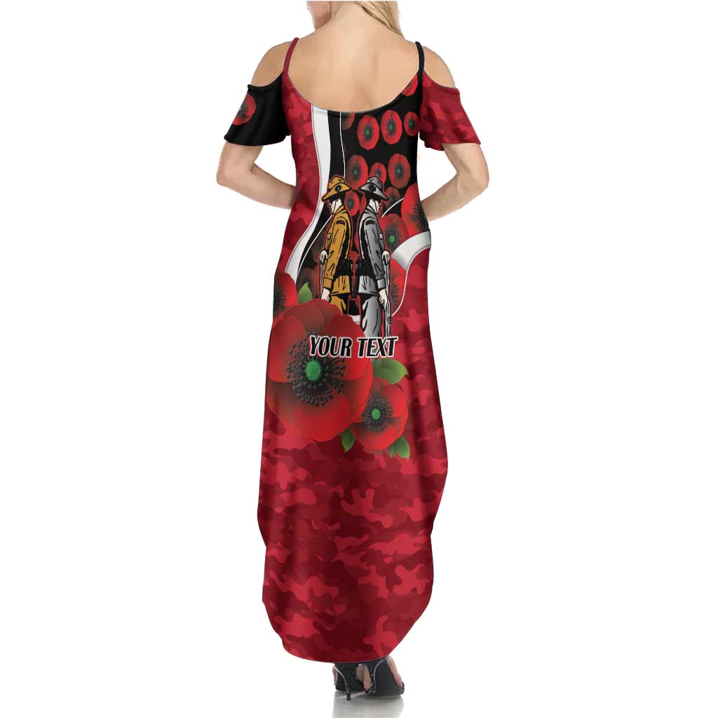 Essendon Bombers ANZAC Personalised Summer Maxi Dress Lest We Forget Poppy Camo