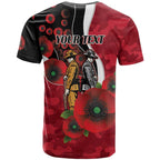 Essendon Bombers ANZAC Personalised T Shirt Lest We Forget Poppy Camo